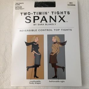 Spanx two-timing tights brown/Black Sz D